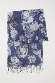 Woven Scarf - Dark pigeon bluefloral - Ladies HampM US at H&M